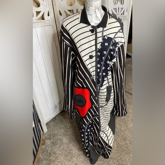 Koos Van Den Akker Vintage Women’s Maxi Coat Patchwork Quilted 80s NYC - Picture 1 of 6